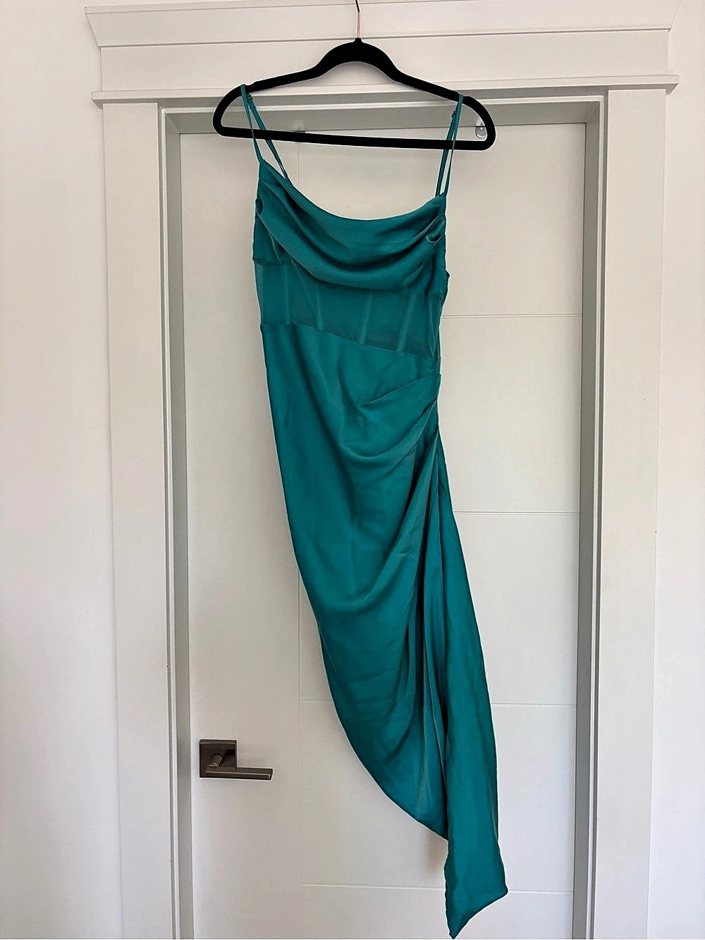 Draped Maxi Dress in Blue Size Small NWT